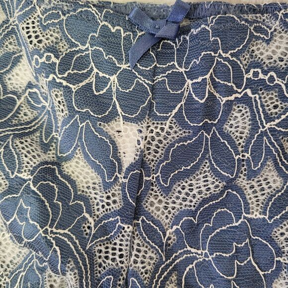 Cacique Women's Blue Floral Lace Cheeky Short Panty Plus Stretch Fit Size 26/28 - Picture 3 of 9